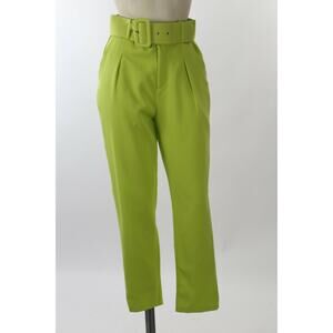 I SAW IT FIRST Green Belted High Waist Trousers